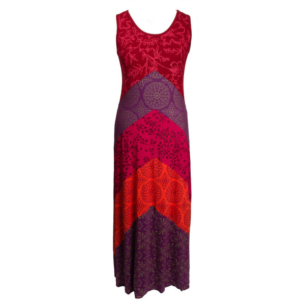 Raspberry vee maxi dress