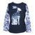 Blue hare long-sleeved top