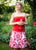 A-line Red Courtyard frill skirt