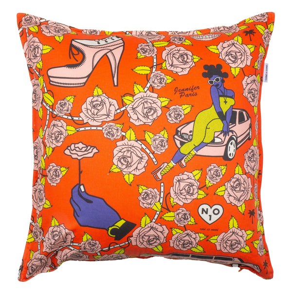 Jennifer Paris Tangerine cushion cover