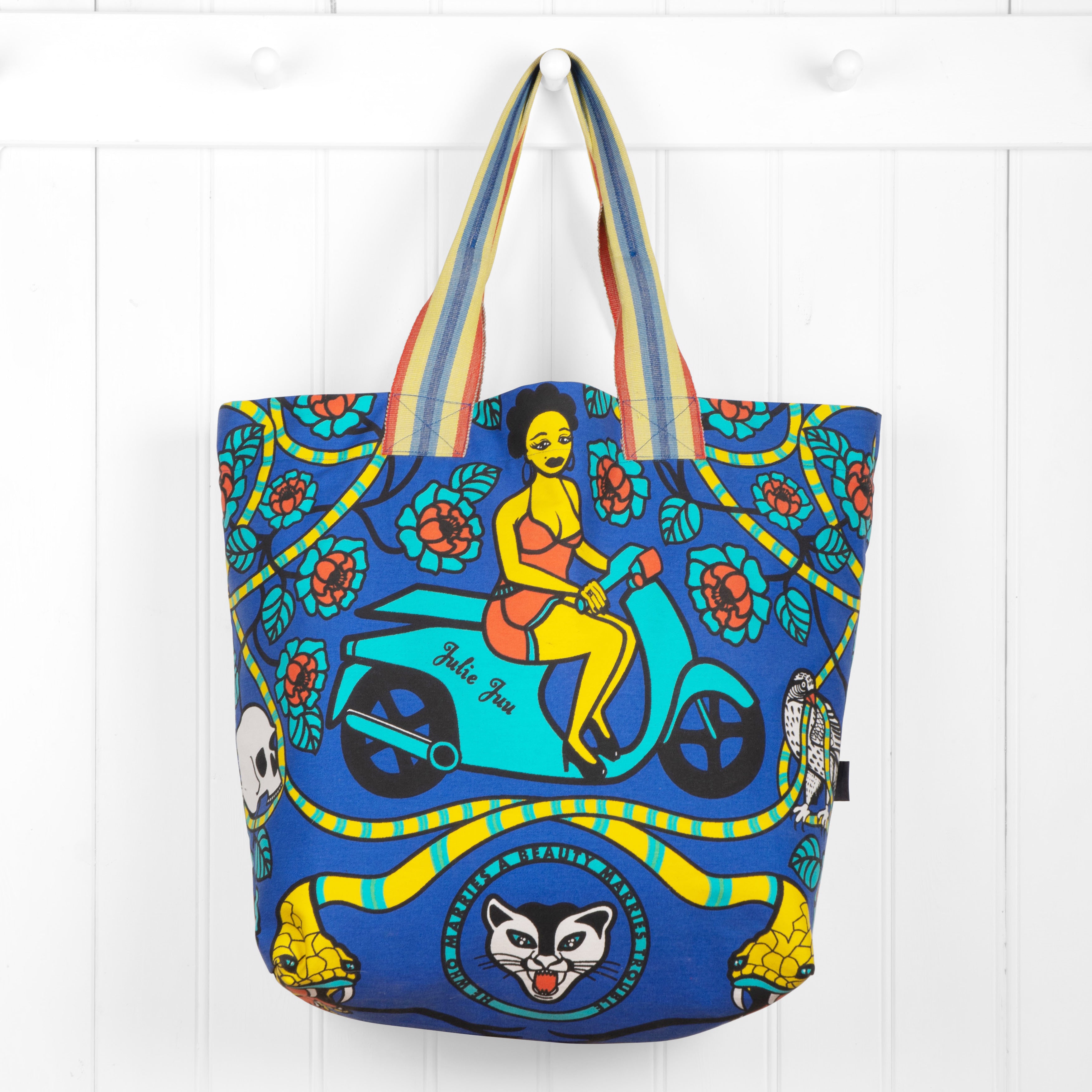 Julie Juu royal blue beach bag