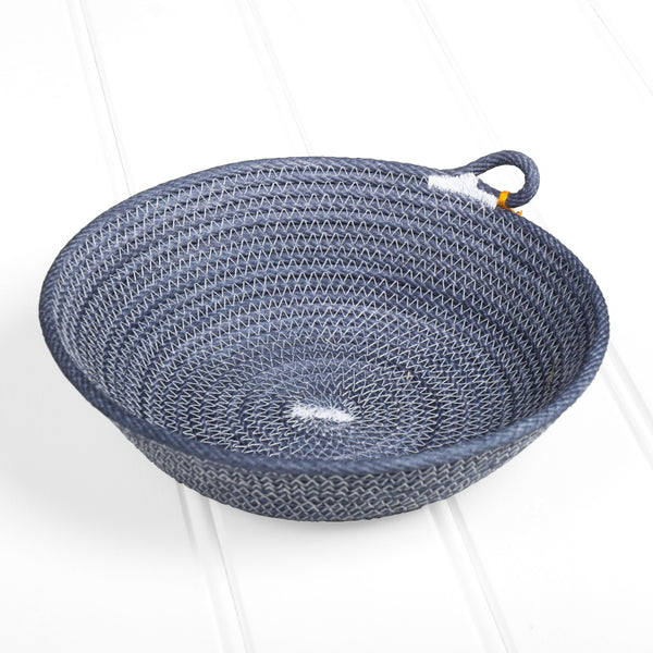 Small dyed flat bowl – navy