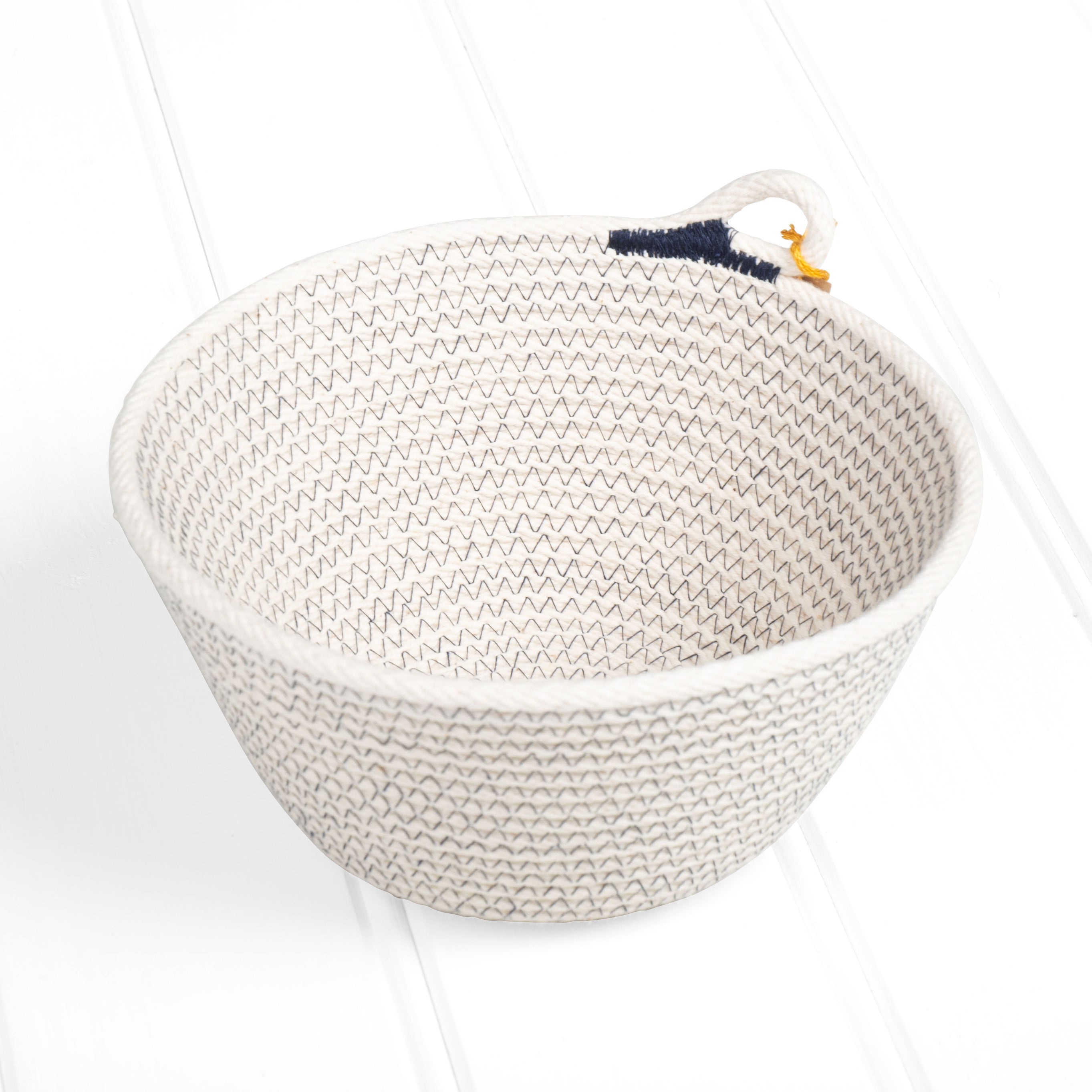 Small natural basket – navy