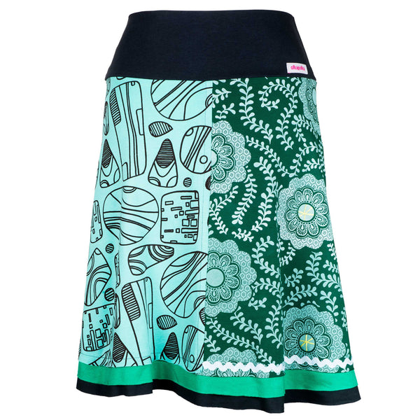 A-line Green crystal short skirt