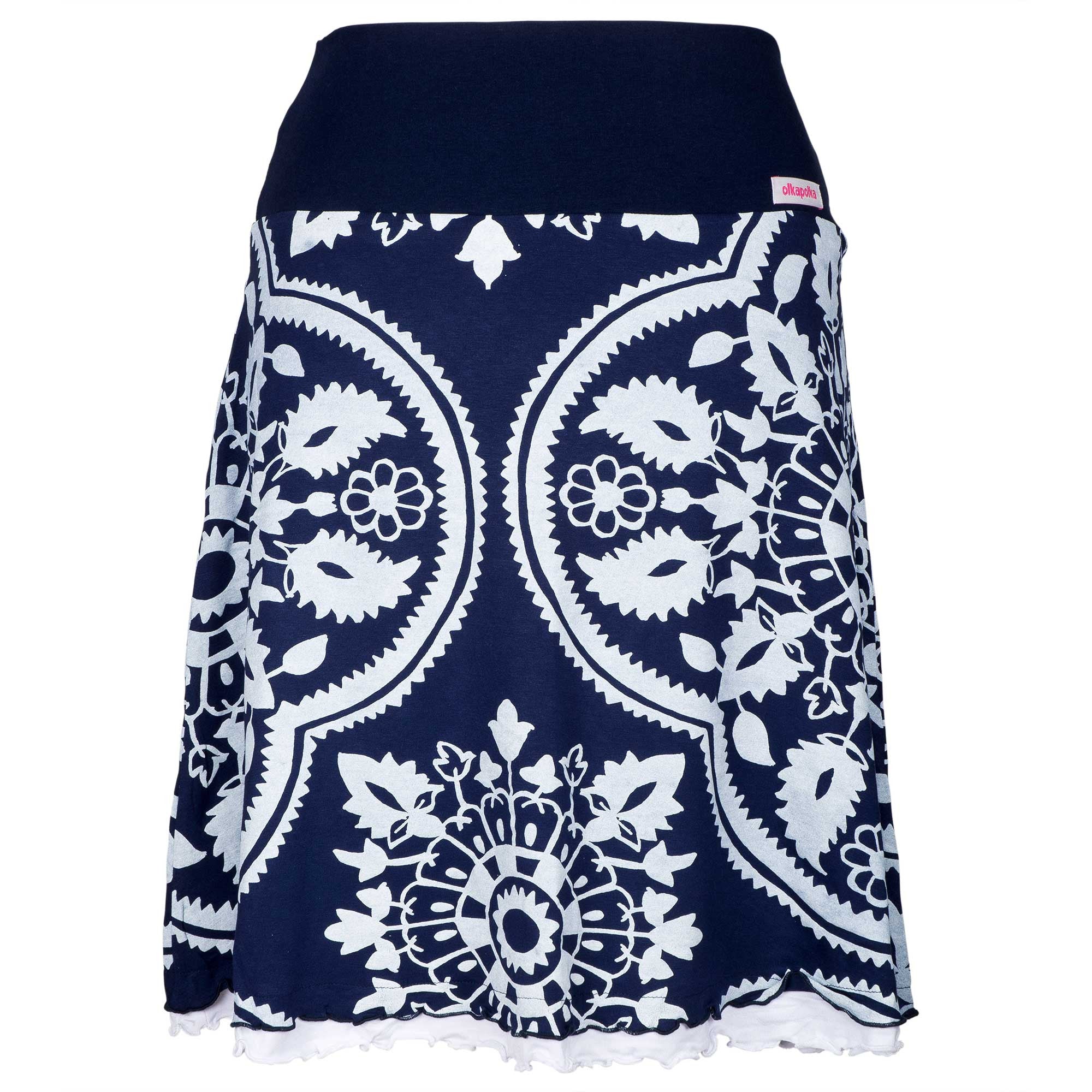 A-line Blue Courtyard frill skirt