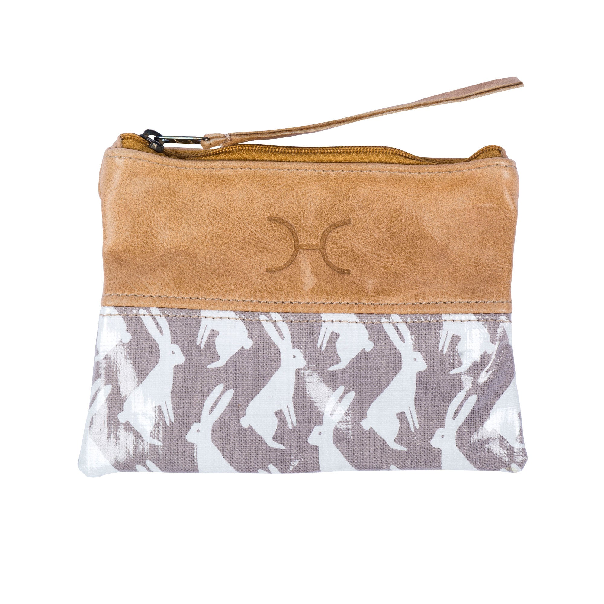 Leather & oilcloth pouch