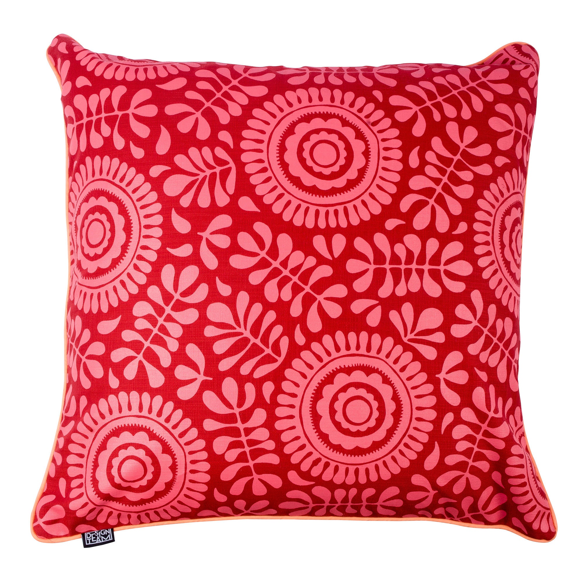 Blockprint Red cushion