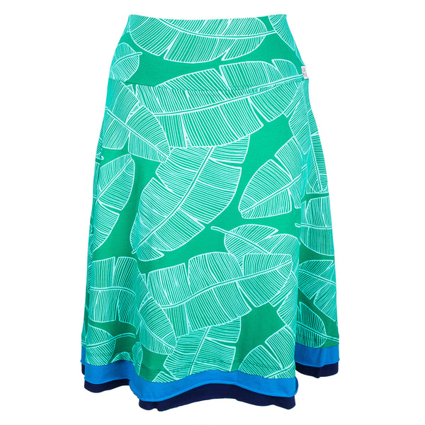 A-line Green banana leaf skirt